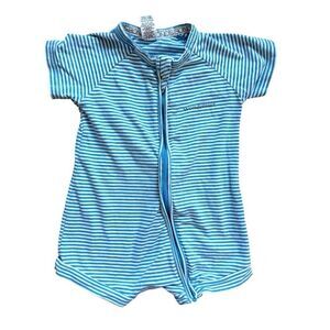 Boys Bonds Baby Zippy Wondersuit Blue Striped - Sz 0  ( Up to 9 Months )